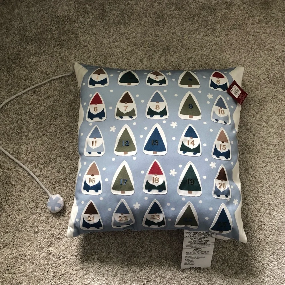 New 2 pieces bundle lot St Nicholas Gnomes Advent Calendar holiday Throw Pillows